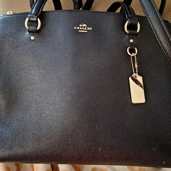 Coach Black Leather Tote with Gold Hardware - Picture 4 of 6